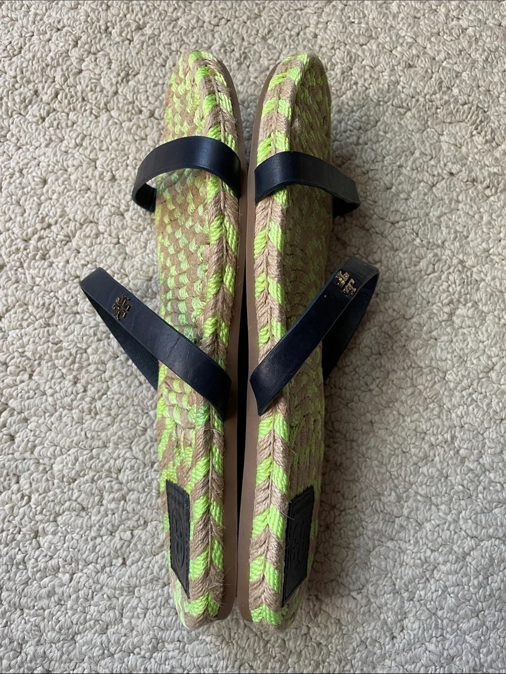 Tory Burch Double Black Leather Strap Sandals